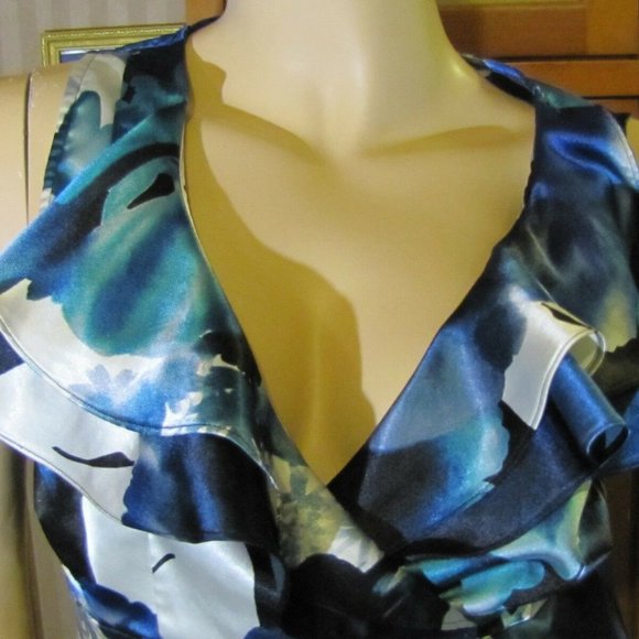 Willi Smith Black & Blue Blouse size M - Picture 3 of 8